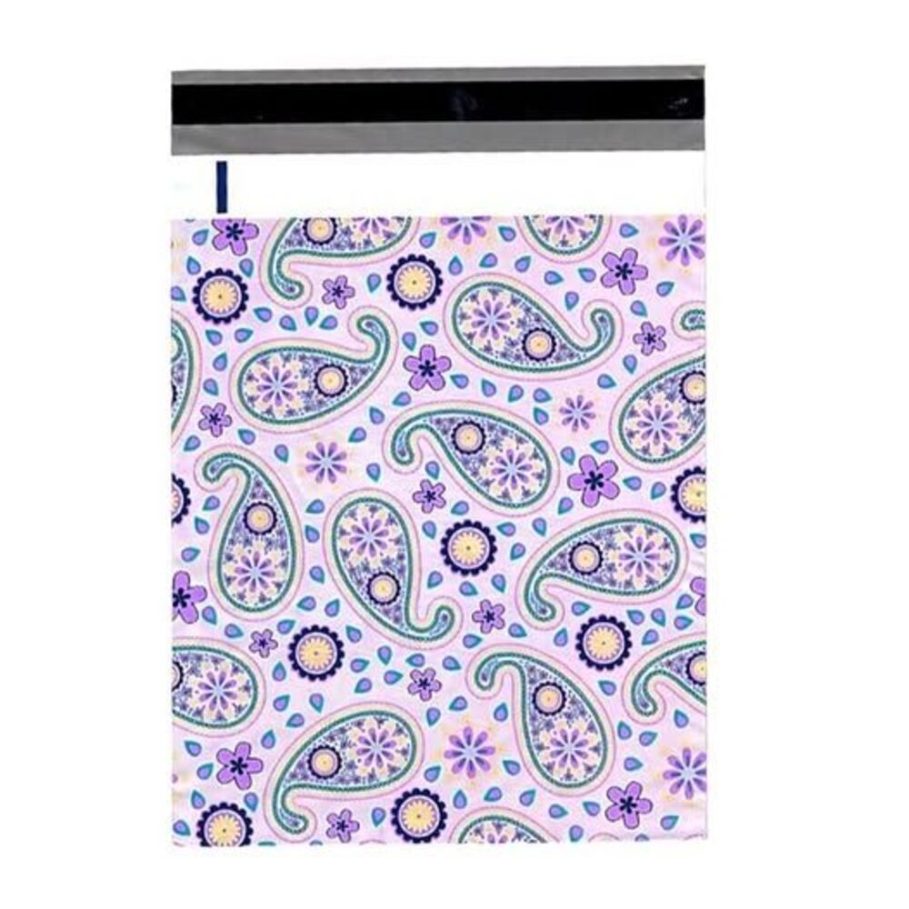 Purple Paisley Poly Mailers Size 10x13 Pack of 20